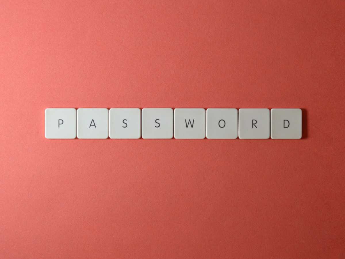 Password written in scrabble tiles